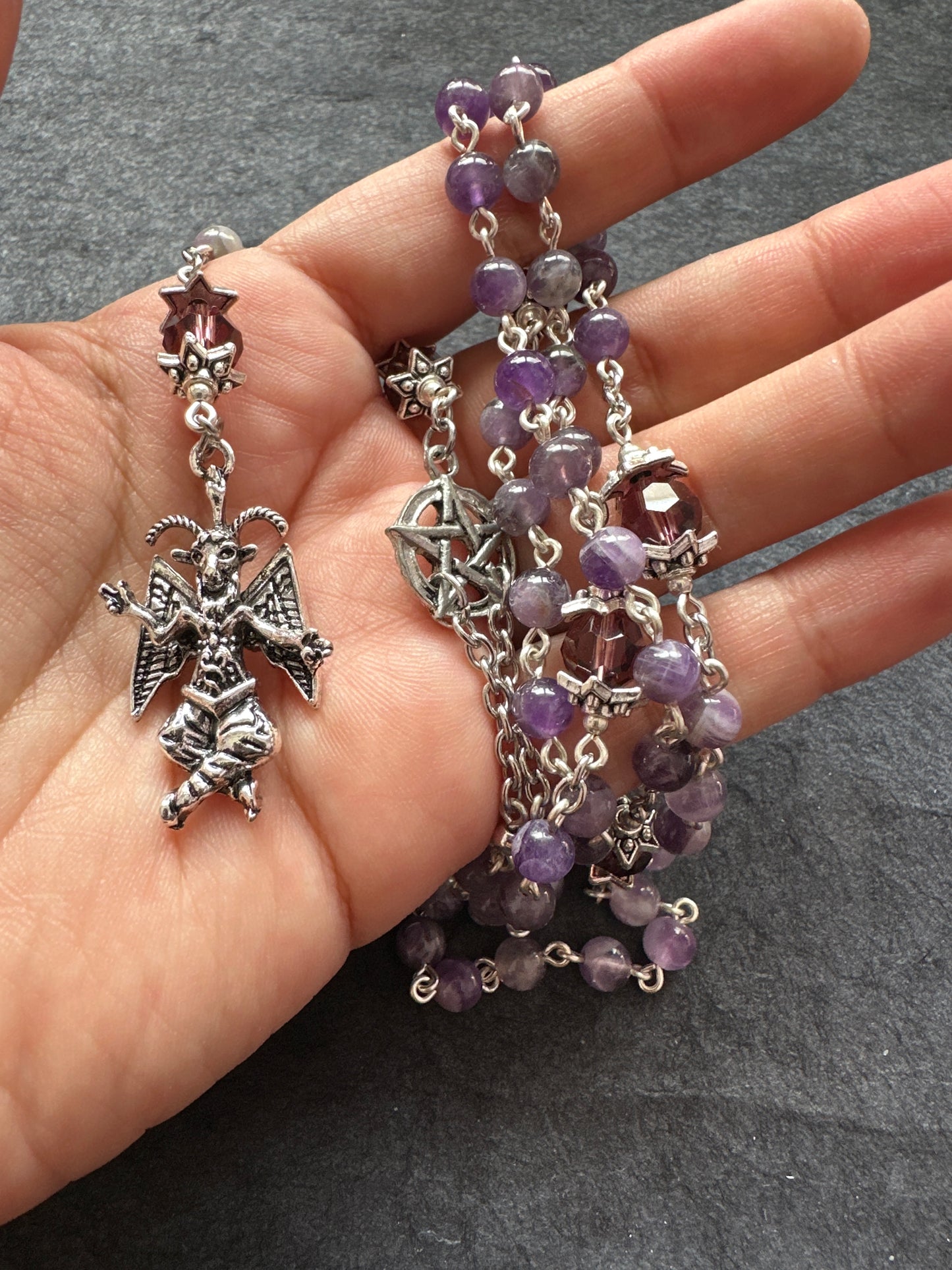 Amethyst Baphomet Rosary