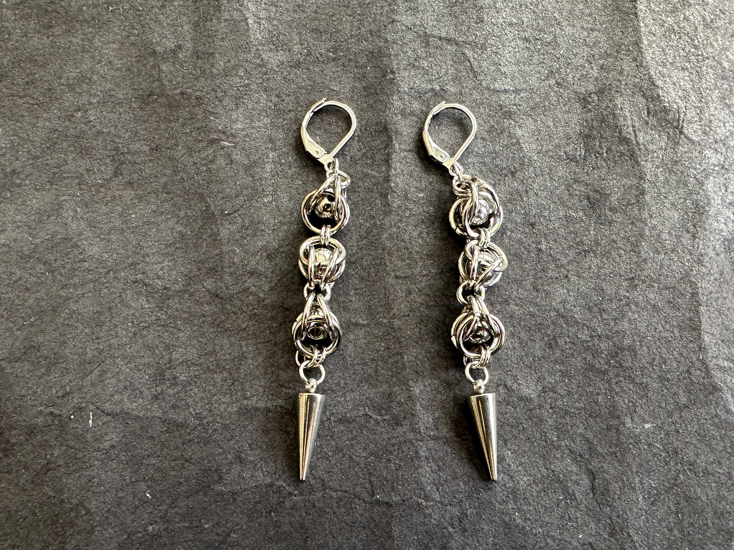 Stainless steel long earrings