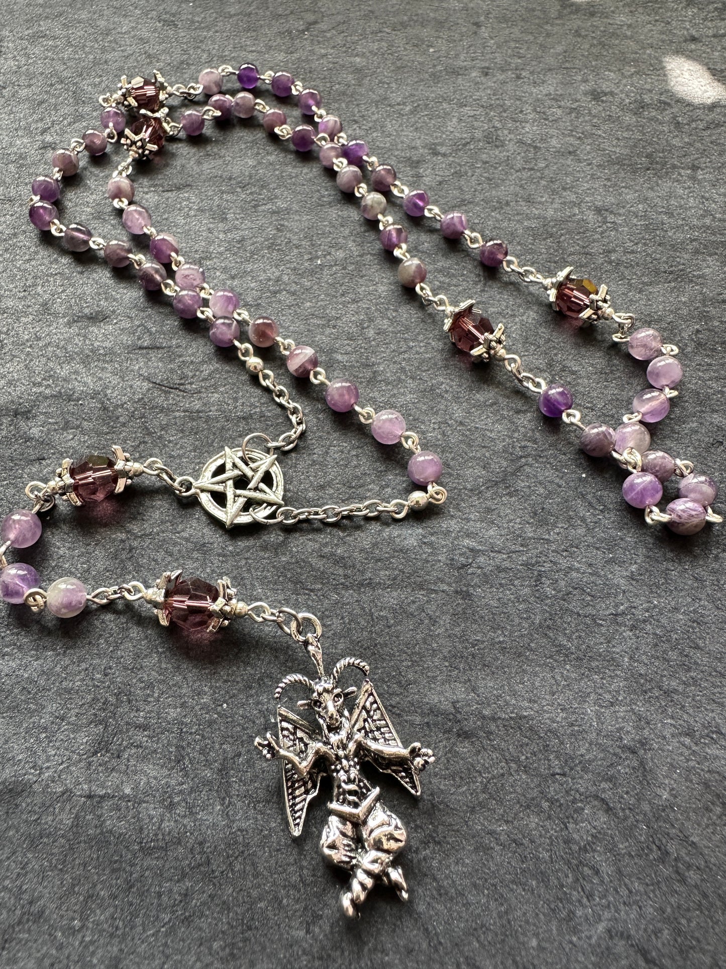 Amethyst Baphomet Rosary