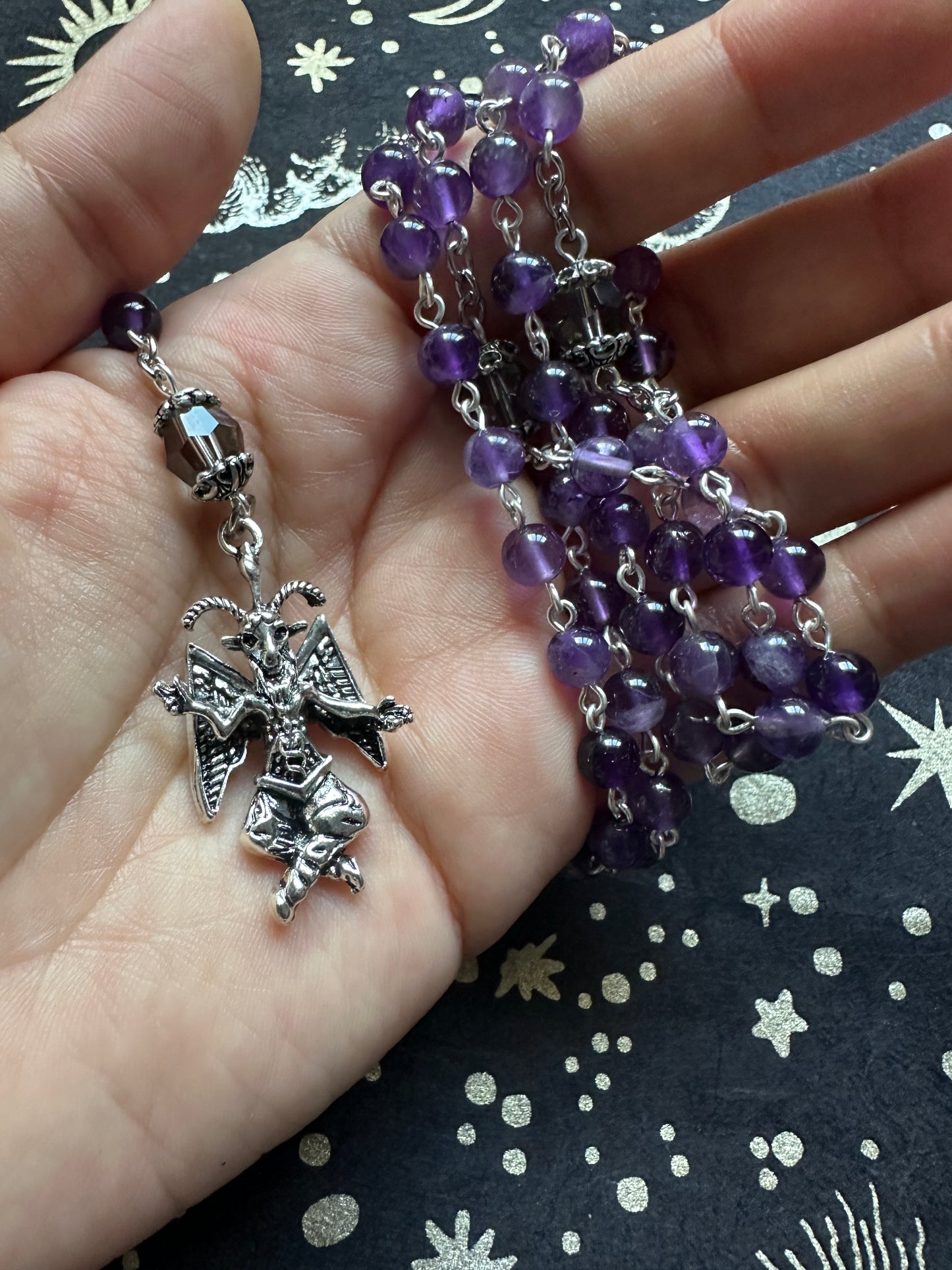 Amethyst Baphomet Rosary