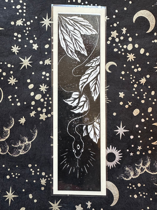 Linocut Snake Bookmark