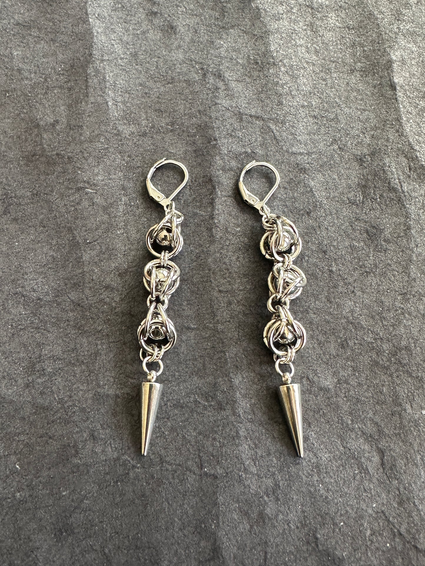 Stainless steel long earrings