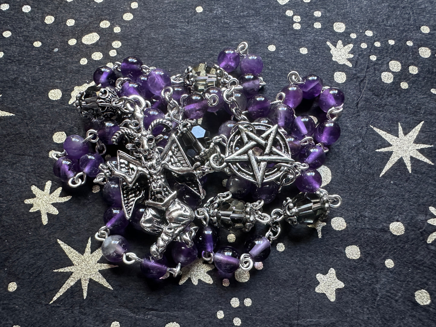 Amethyst Baphomet Rosary