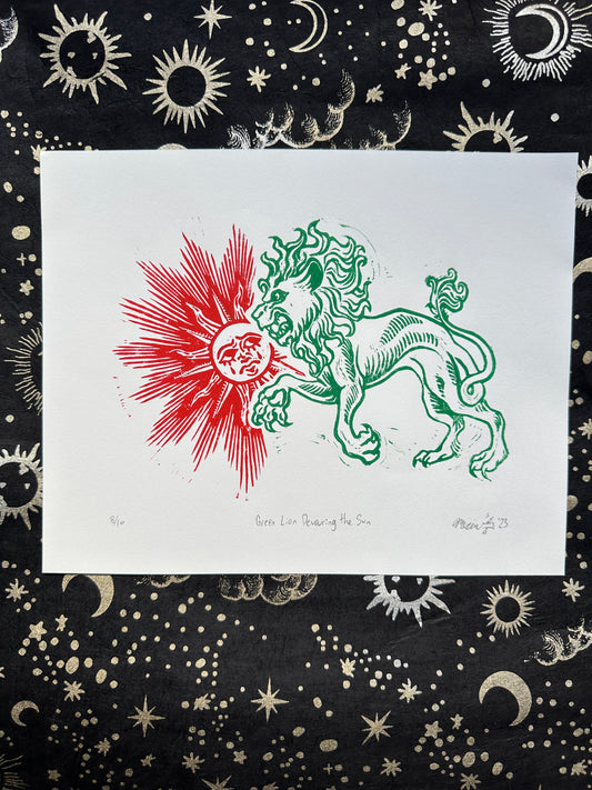 Green Lion Devouring the Sun 8x10 print