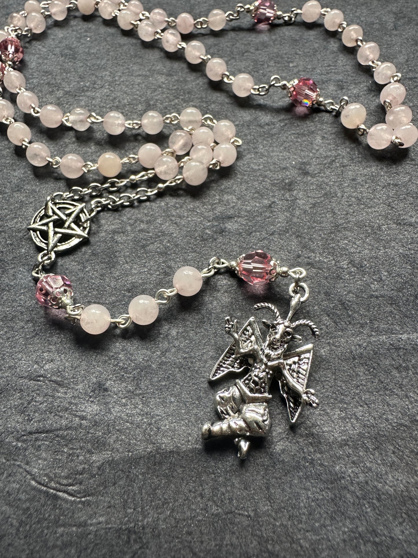 Rose Quartz Baphomet rosary