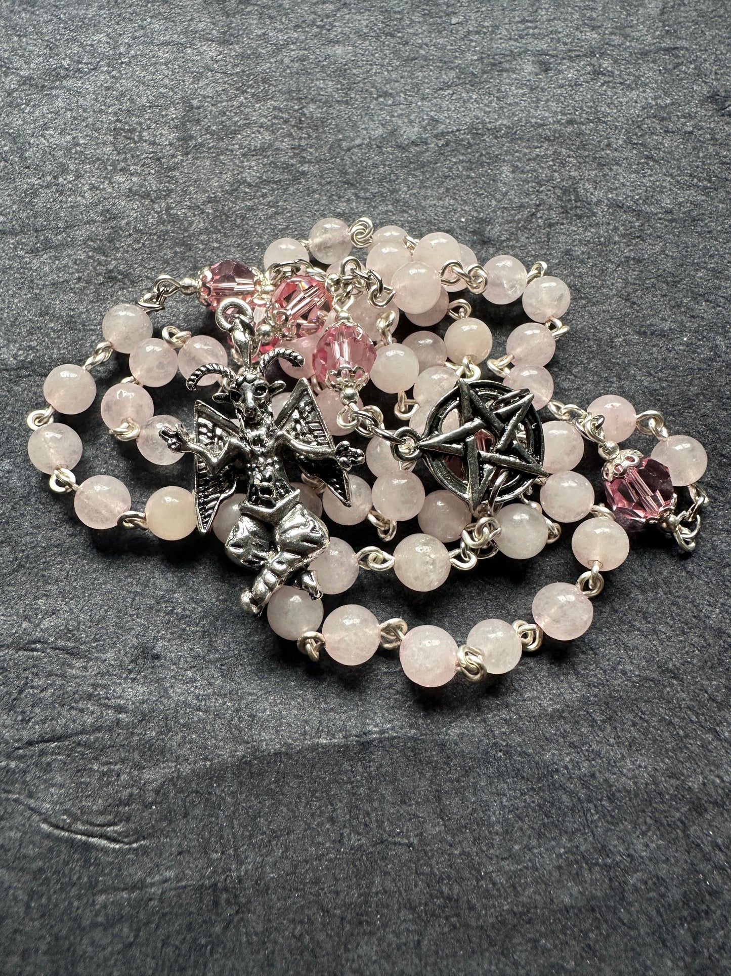 Rose Quartz Baphomet rosary