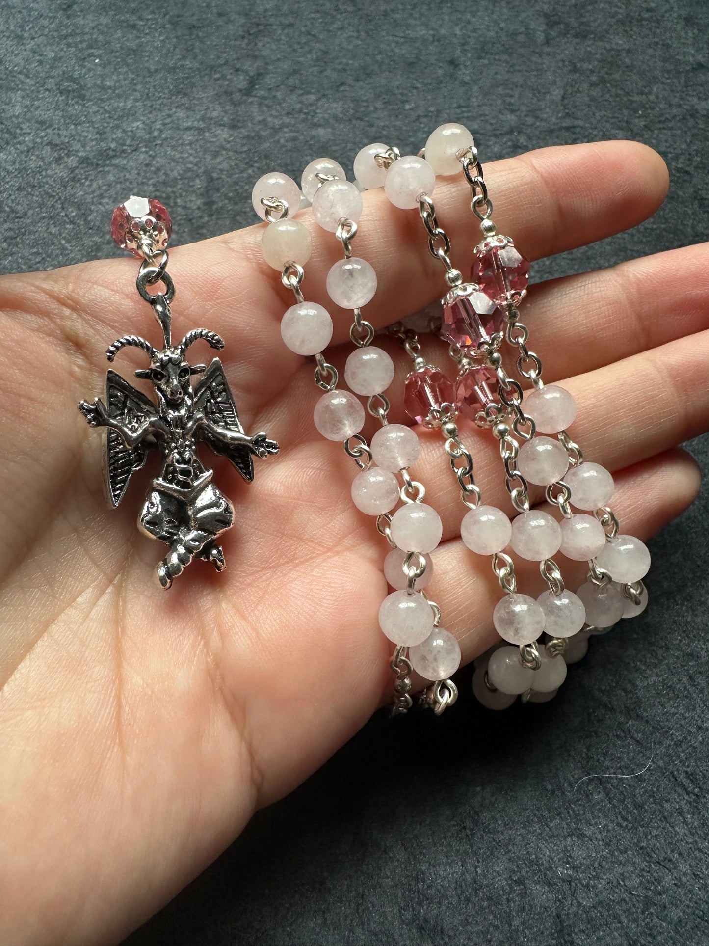 Rose Quartz Baphomet rosary