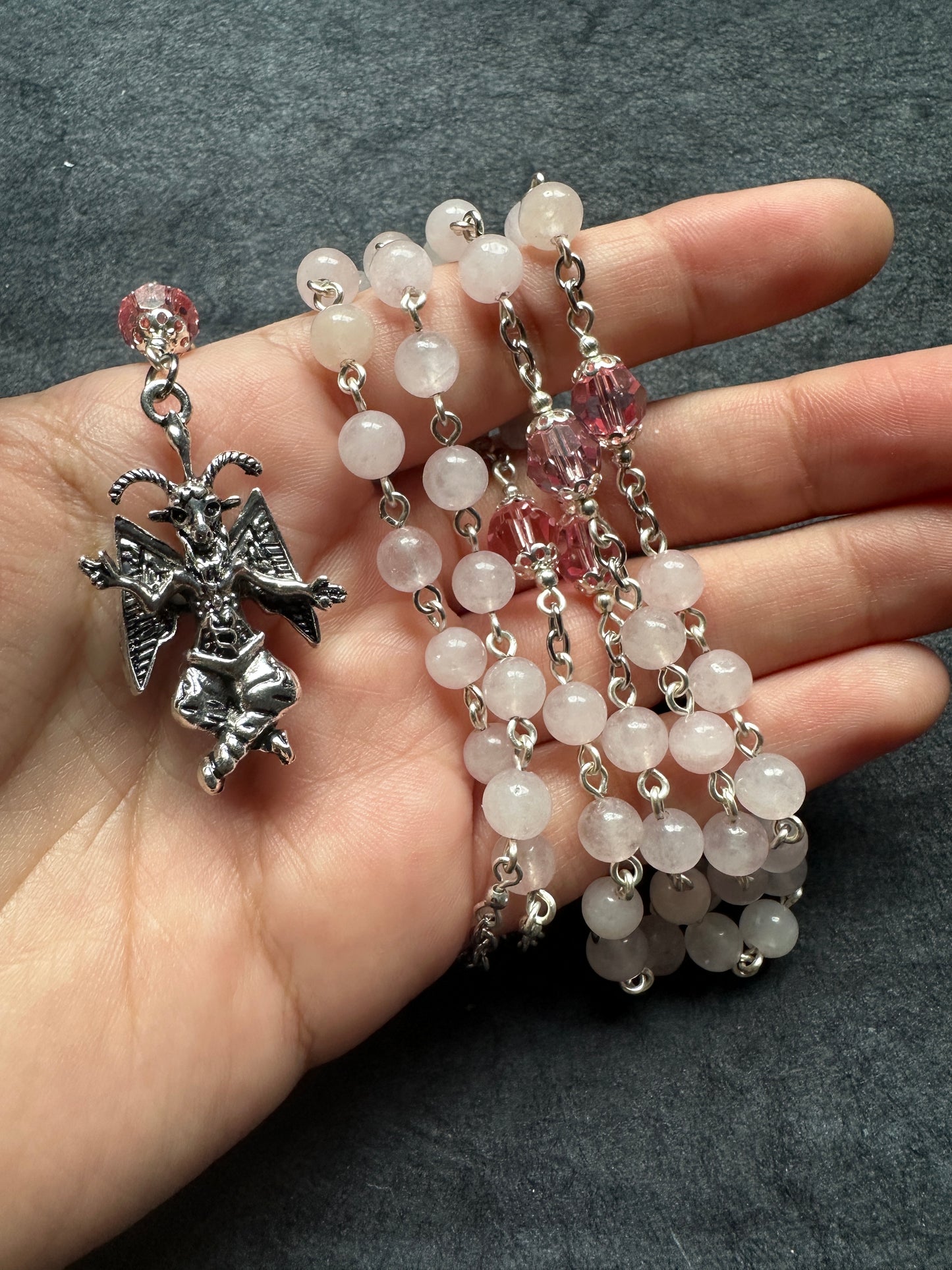Rose Quartz Baphomet rosary