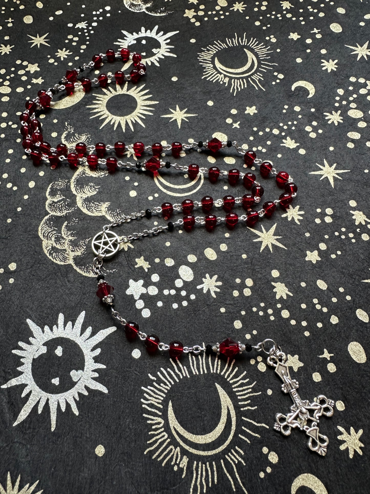 Red glass Unholy Rosary