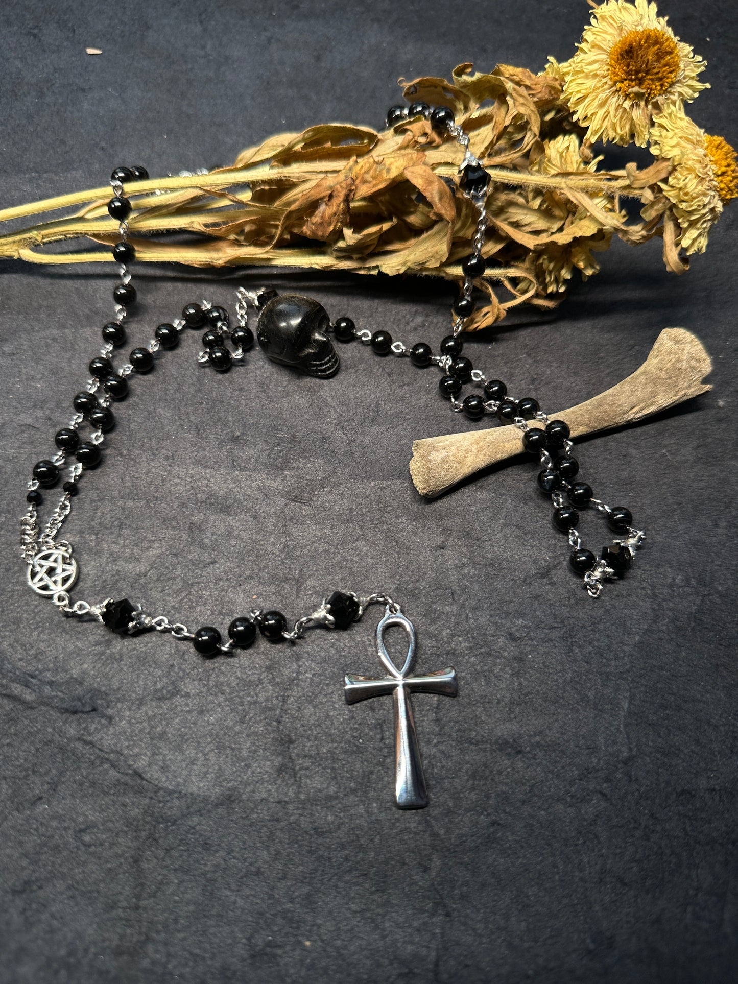 Dead Flowers, Ankh and onyx rosary