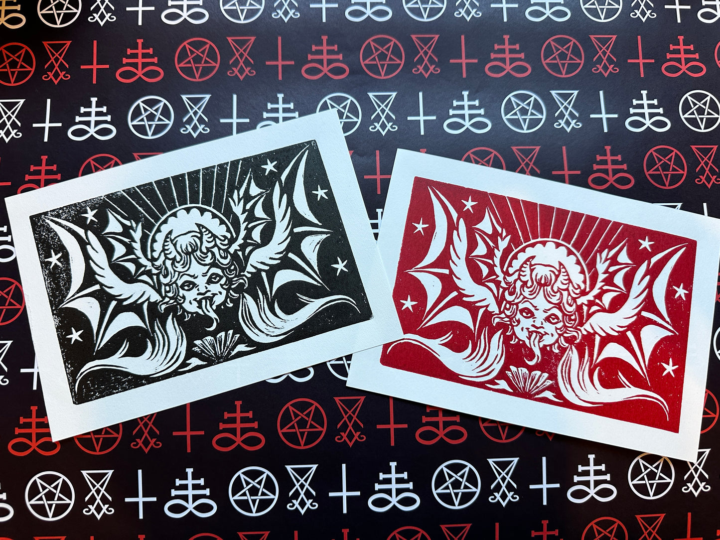 Devil Cherubim 5x7 oil-based prints