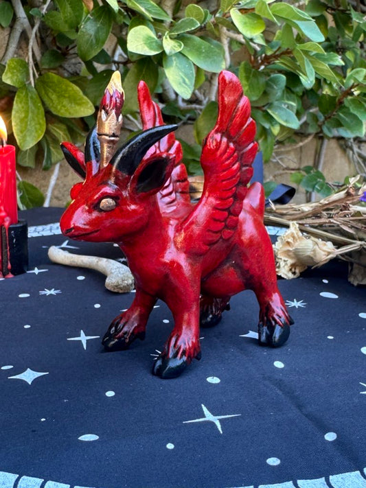 RED Baby Baphomet figurine
