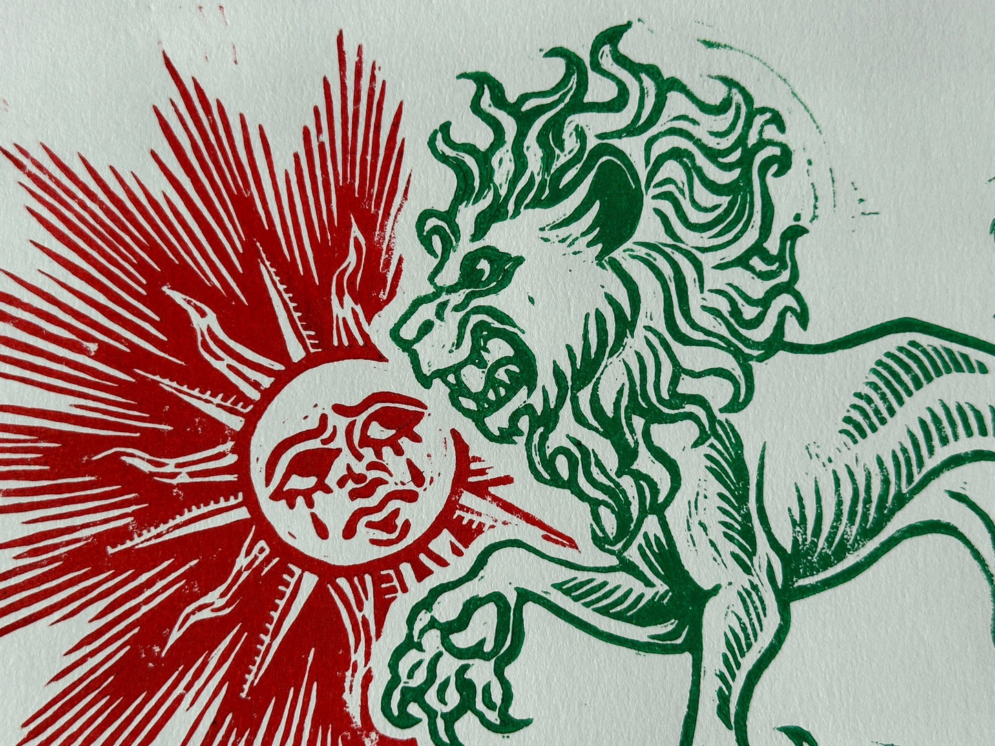 Green Lion Devouring the Sun 8x10 print