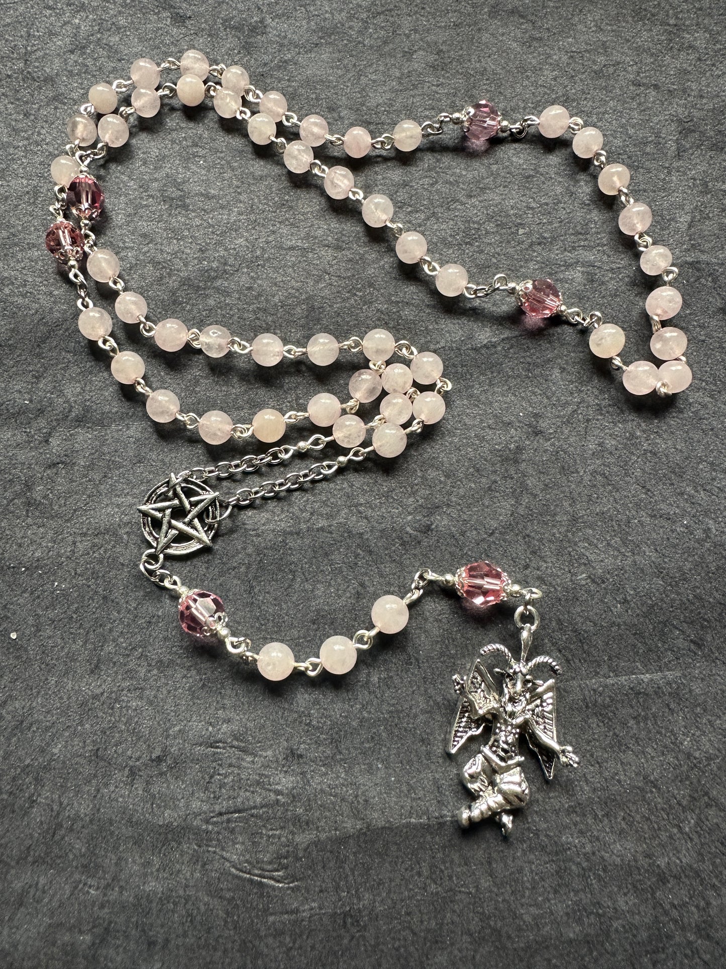 Rose Quartz Baphomet rosary