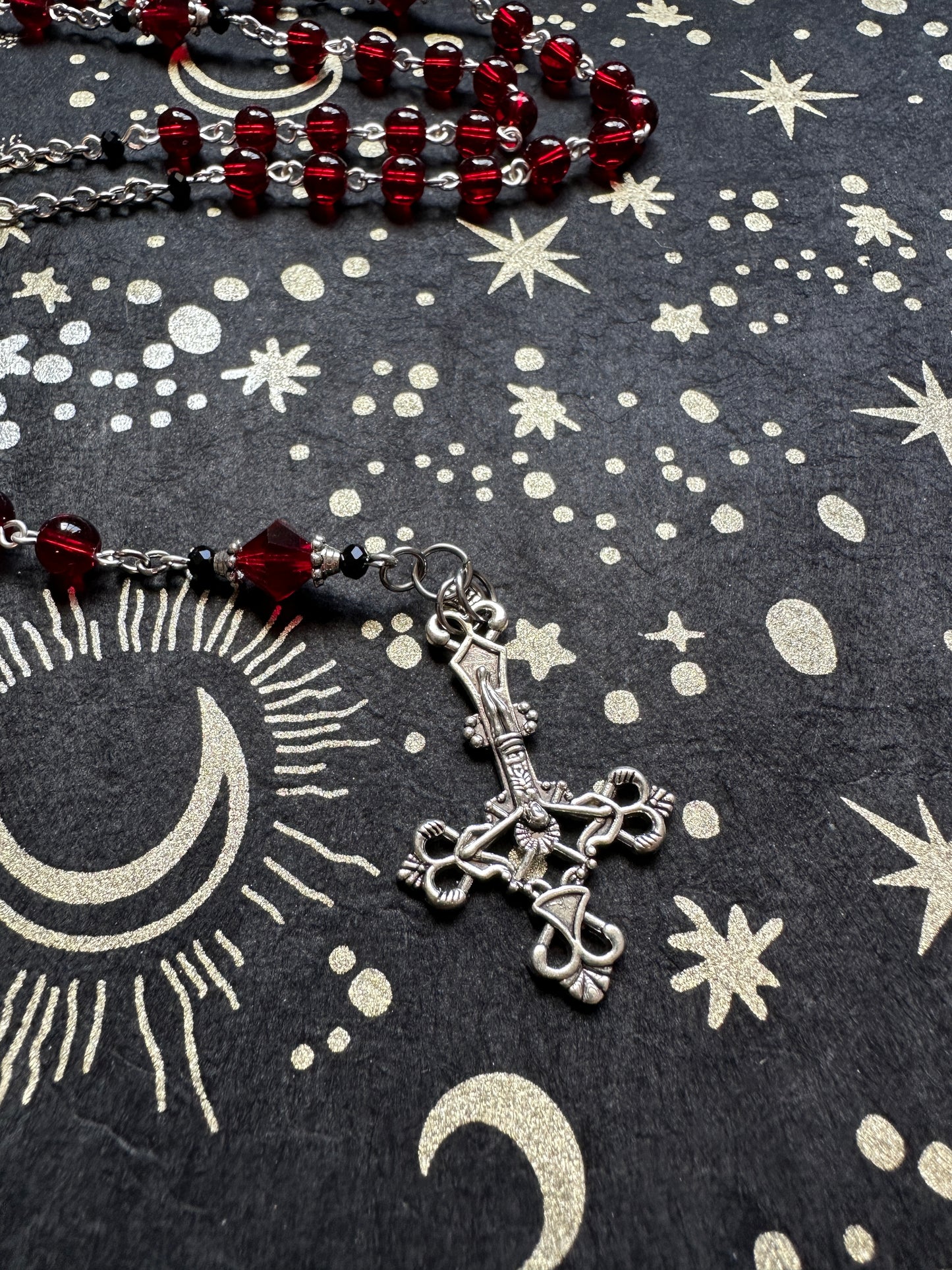 Red glass Unholy Rosary