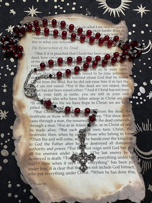 Red glass Unholy Rosary