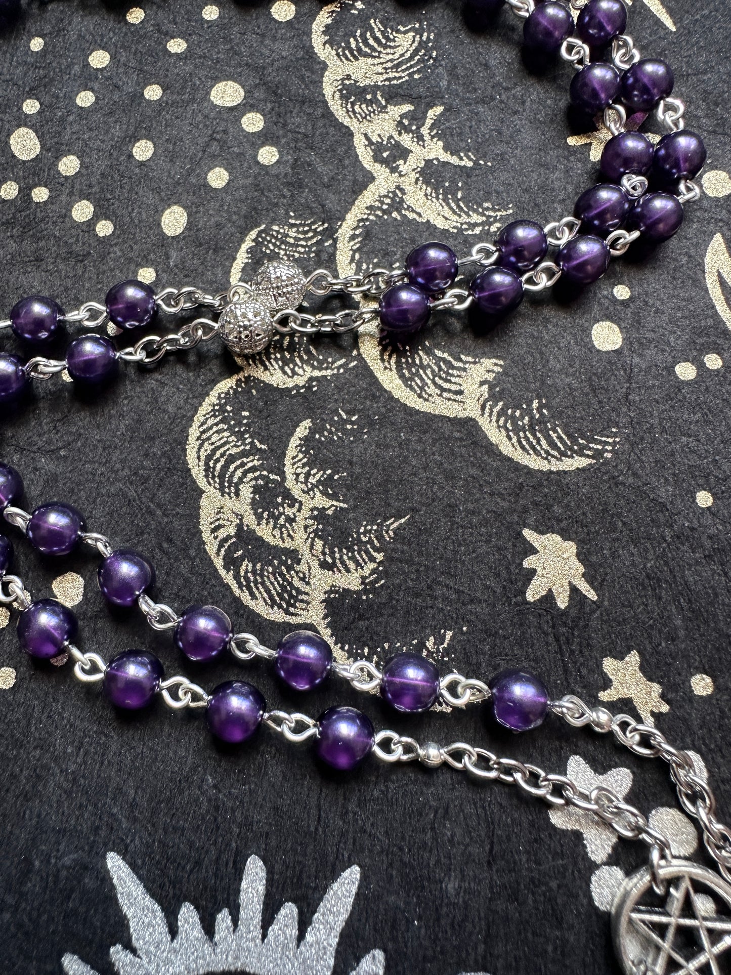 Purple Lucifer sigil rosary