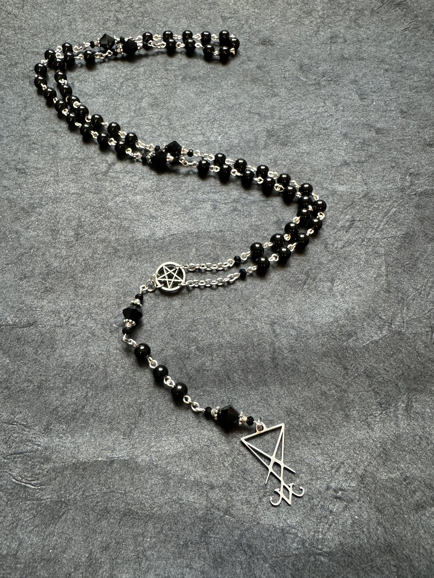 Original Black Lucifer Sigil Rosary