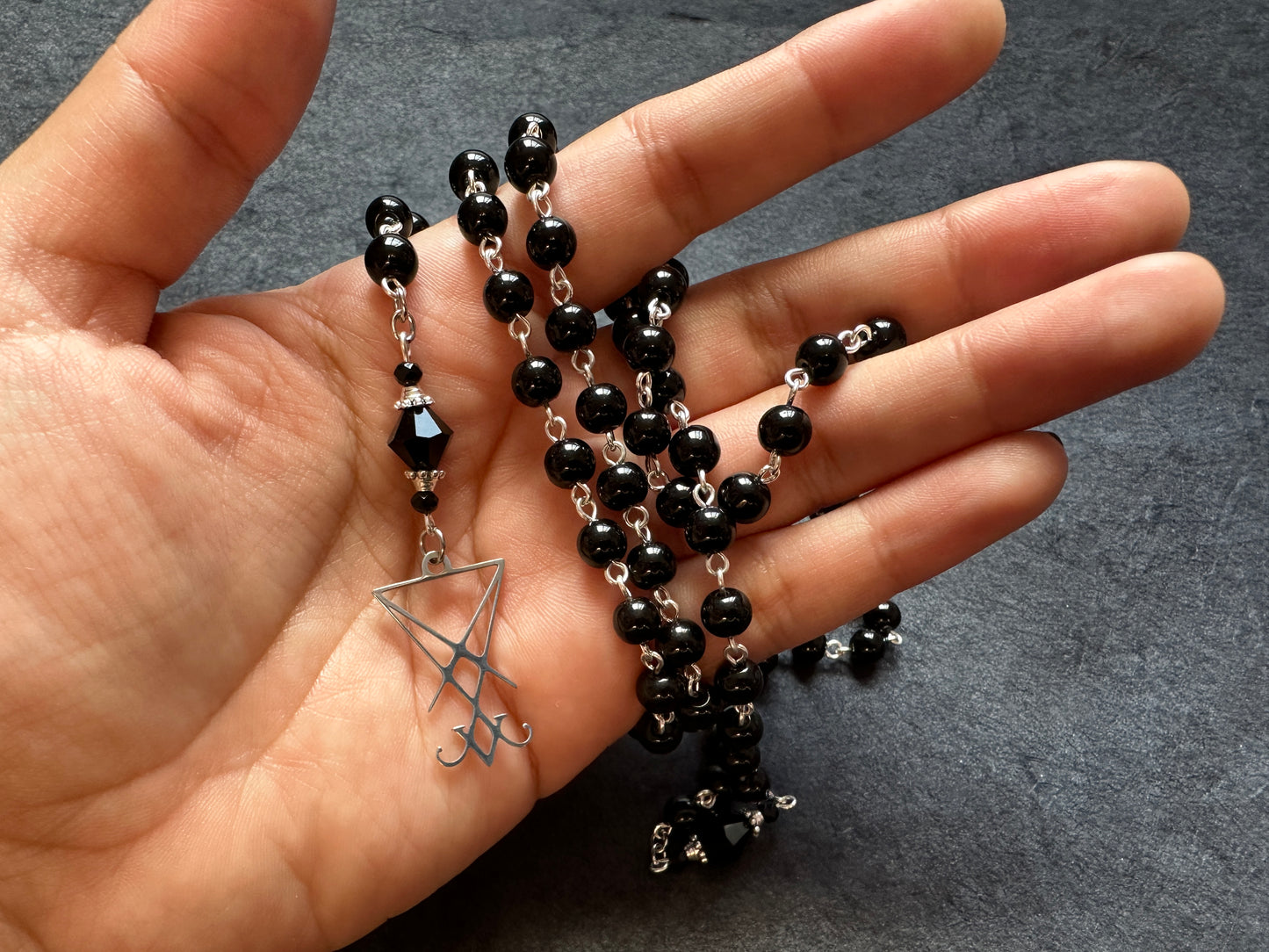 Original Black Lucifer Sigil Rosary