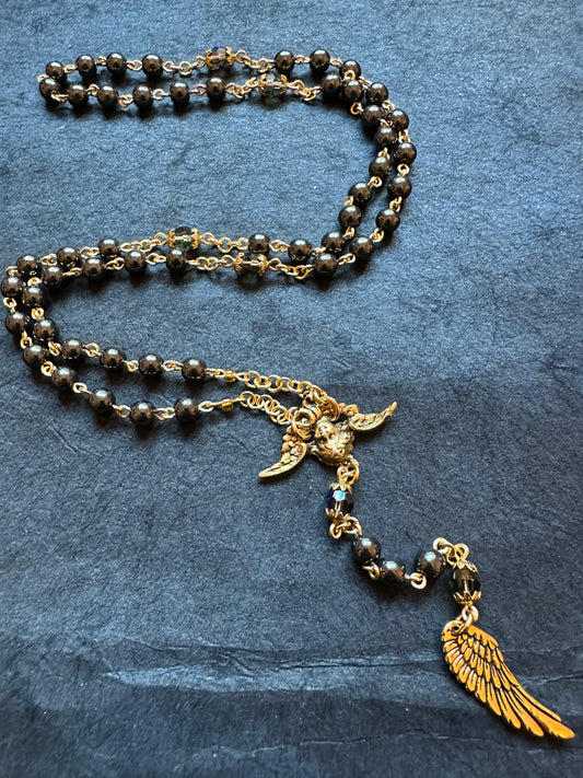 Gold Fallen Angel Rosary