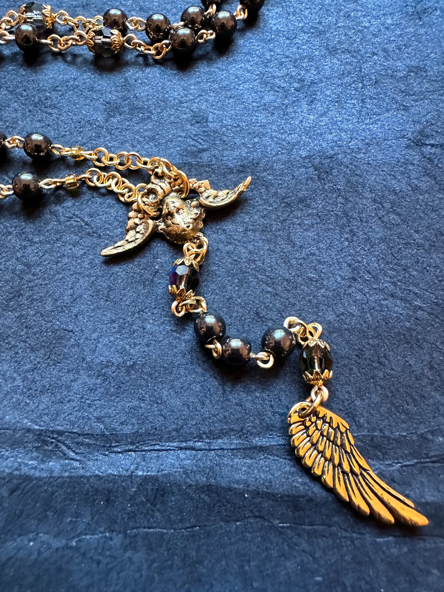 Gold Fallen Angel Rosary