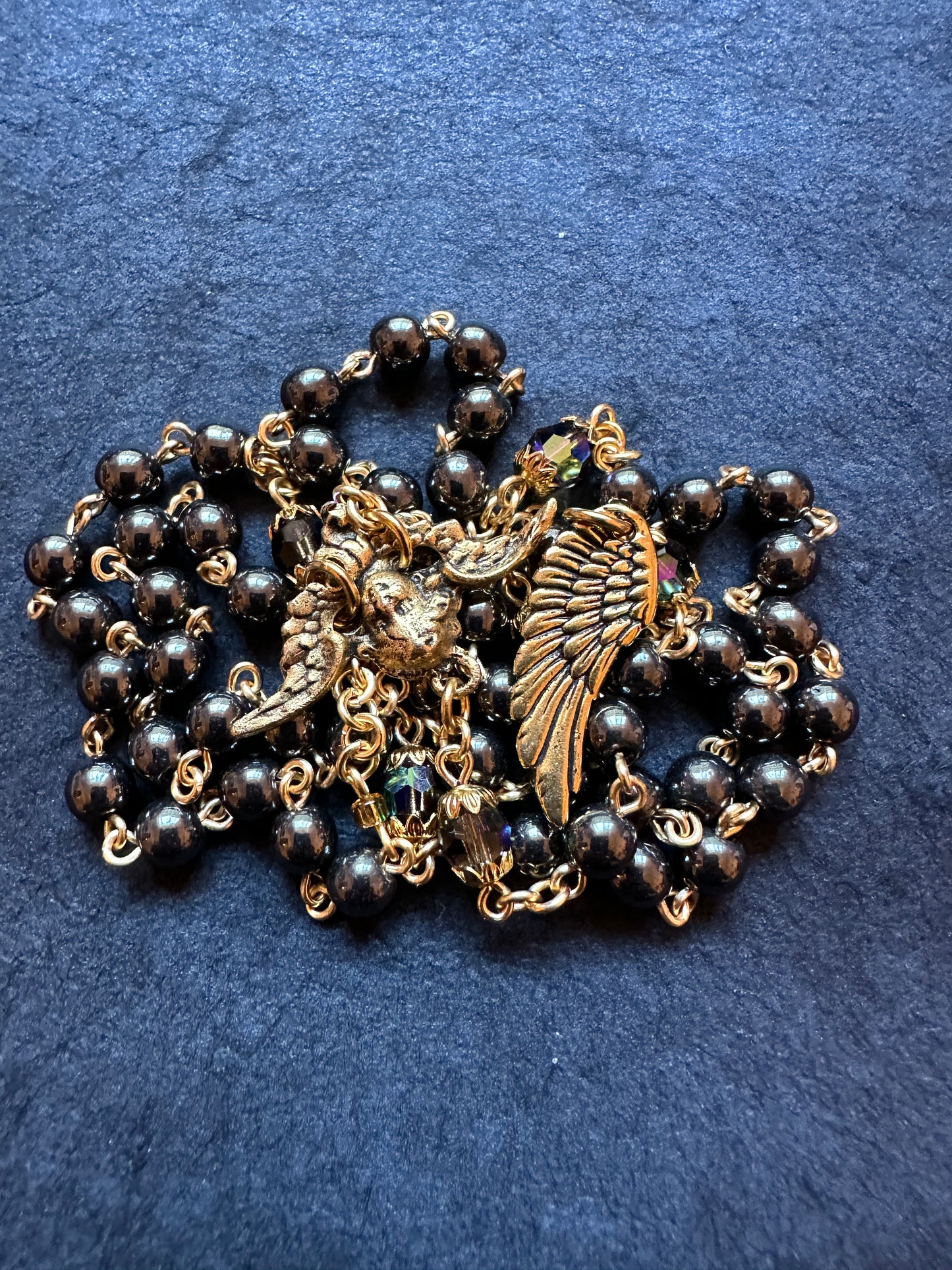 Gold Fallen Angel Rosary